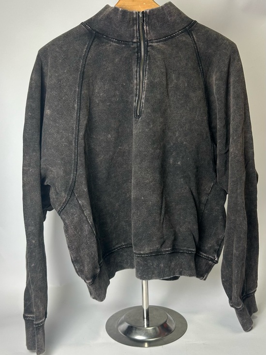 AERO Sweaters - women's  Charcoal Half-Zip Pullover Sweater